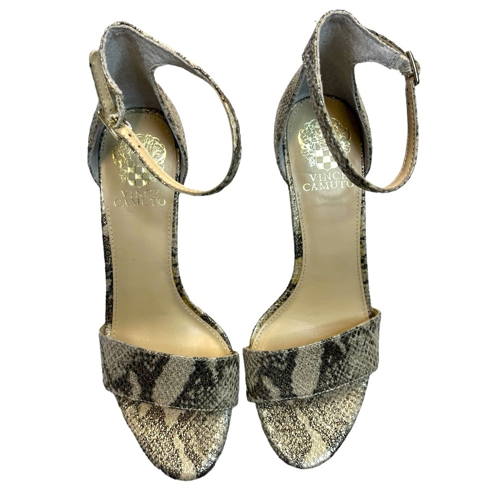 Vince Camuto Sertena Snake Skin Look Platform Heels.